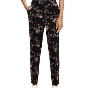 Scotch & Soda Jacquard Black and Pink Floral Tapered Trousers 26